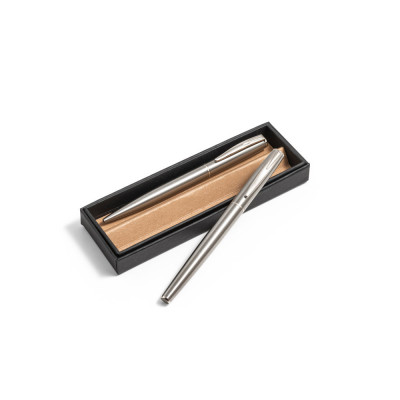ELLA. Roller and ballpoint pen set with stainless steel body (53 rSS) with clip